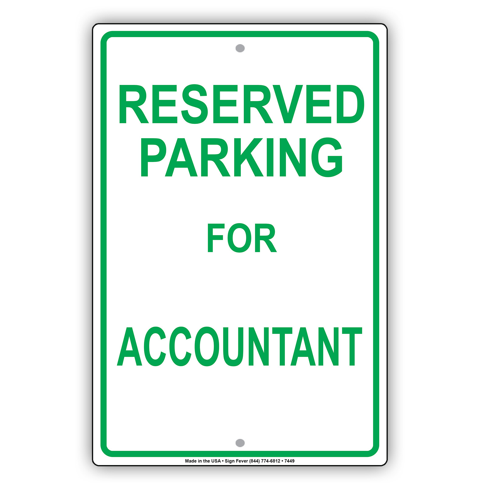 Reserved Parking For Accountant Wall Art Novelty Safety Aluminum Metal Sign