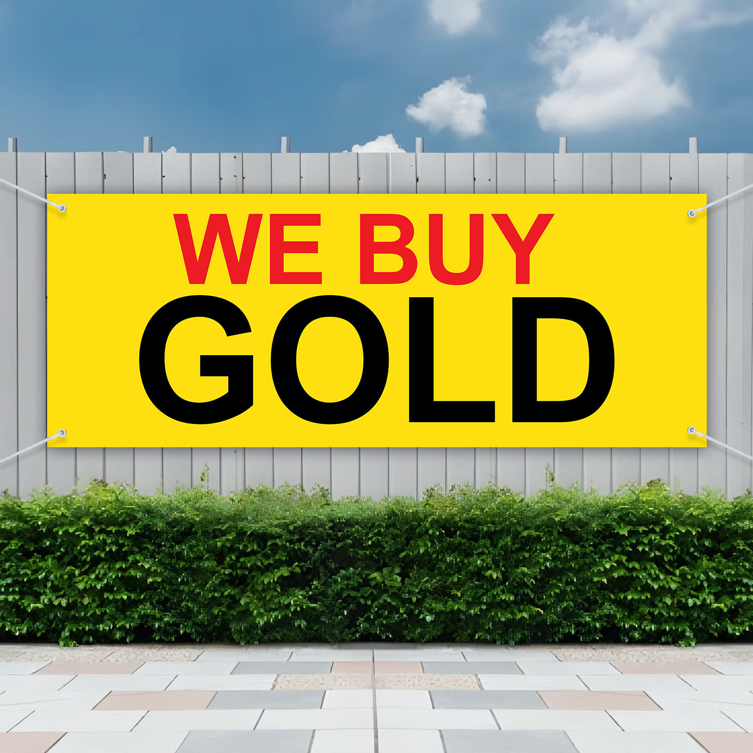 WE BUY GOLD Ready Design Outdoor Banner 440gsm Thickness