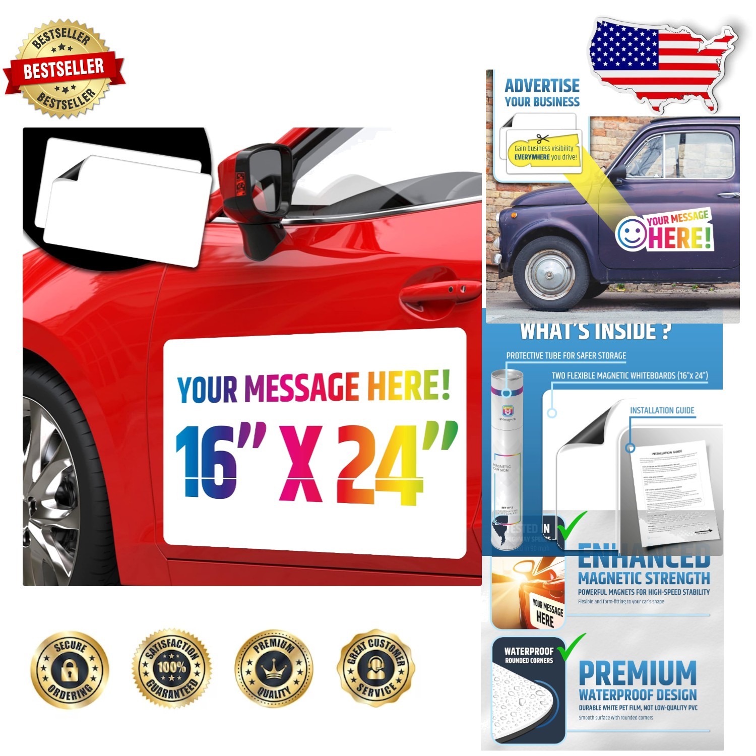 Blank Magnetic Truck Signs 24″x16″ – Highway Speed Tested