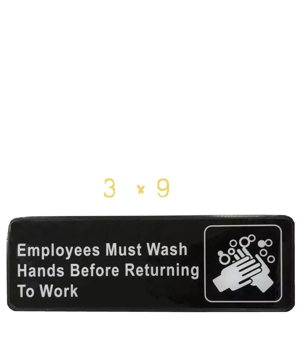 🔹LOT OF 2 • EMPLOYEES MUST WASH HANDS SIGN“ 3×9″ Adhesive Durable PVC Material