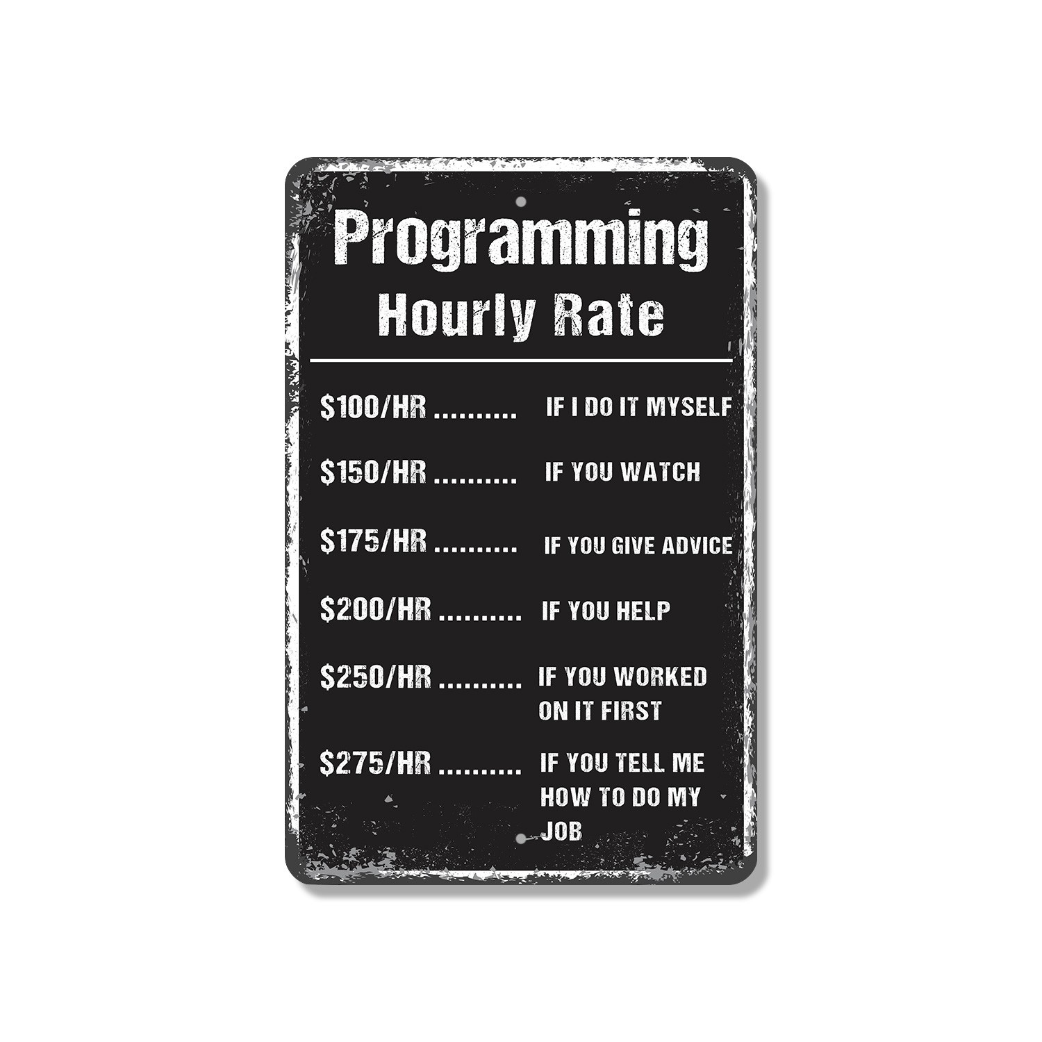 Programmer Hourly Rate Sign It Compiles It Costs Durable Perfect for Offices