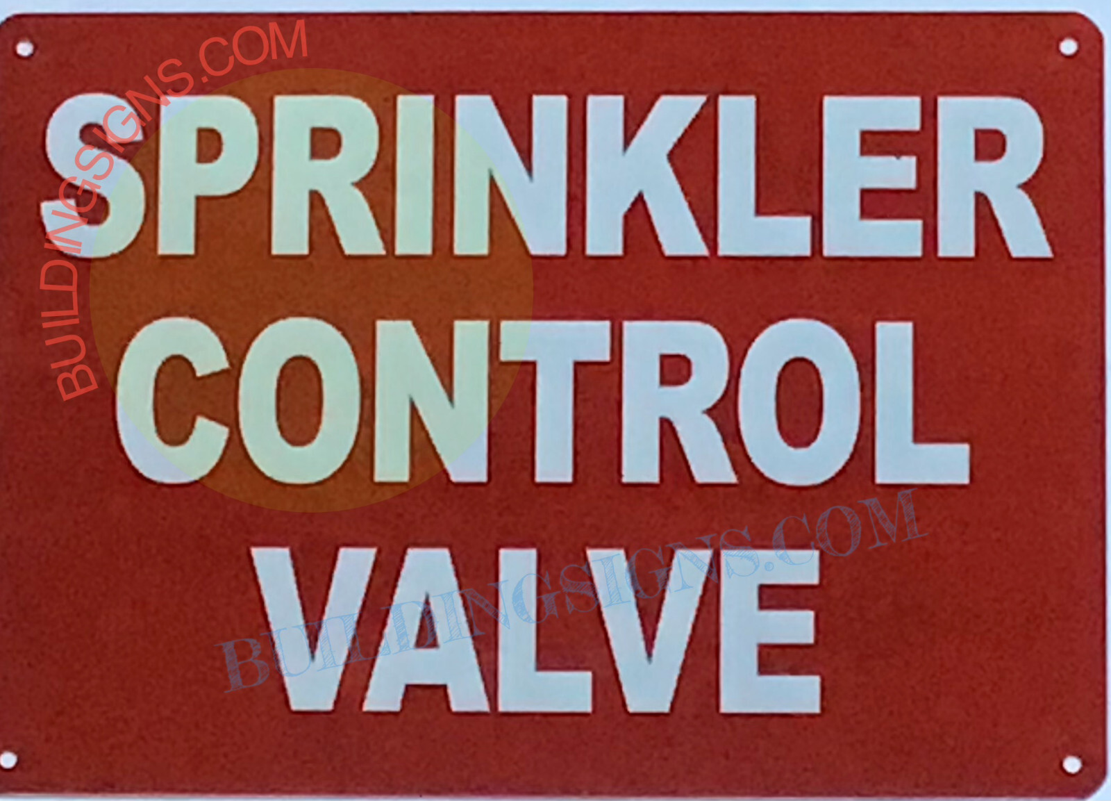 SPRINKLER CONTROL VALVE SIGN-(7×10, Red, Aluminum)-REF24-1027