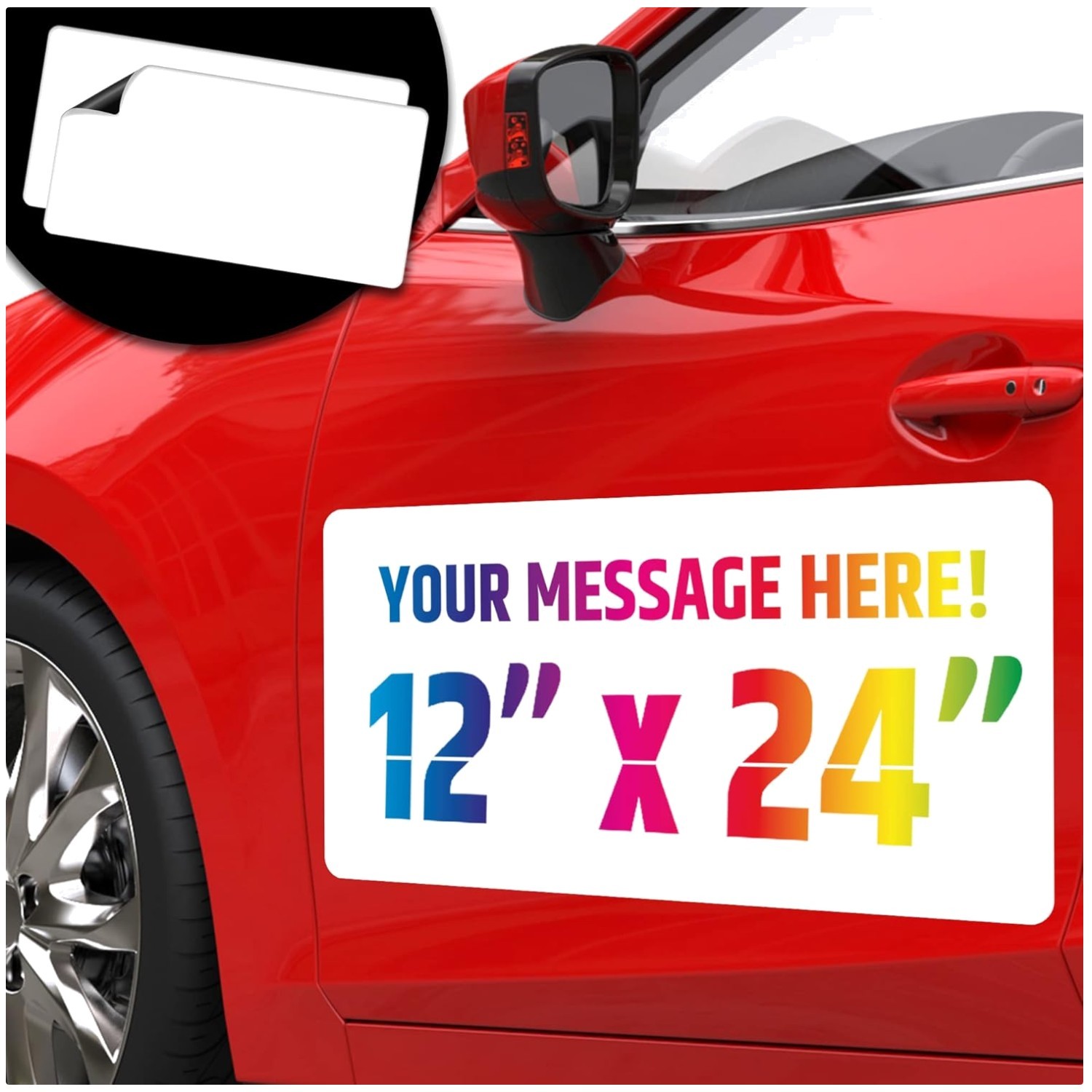Weatherproof Magnetic Car Signage 24″x12″ – 2 Pack