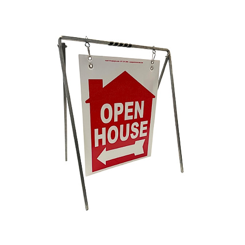 Real Estate Open House Sign Kit Metal A-Frame 5-Pack Red House Swinger