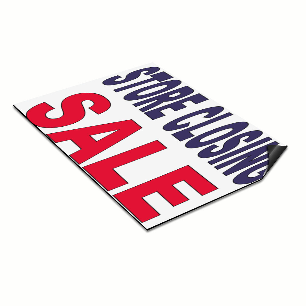 Car Magnet Set of 2 Store Closing Sale Blue Red Car Advertising Industrial Sign