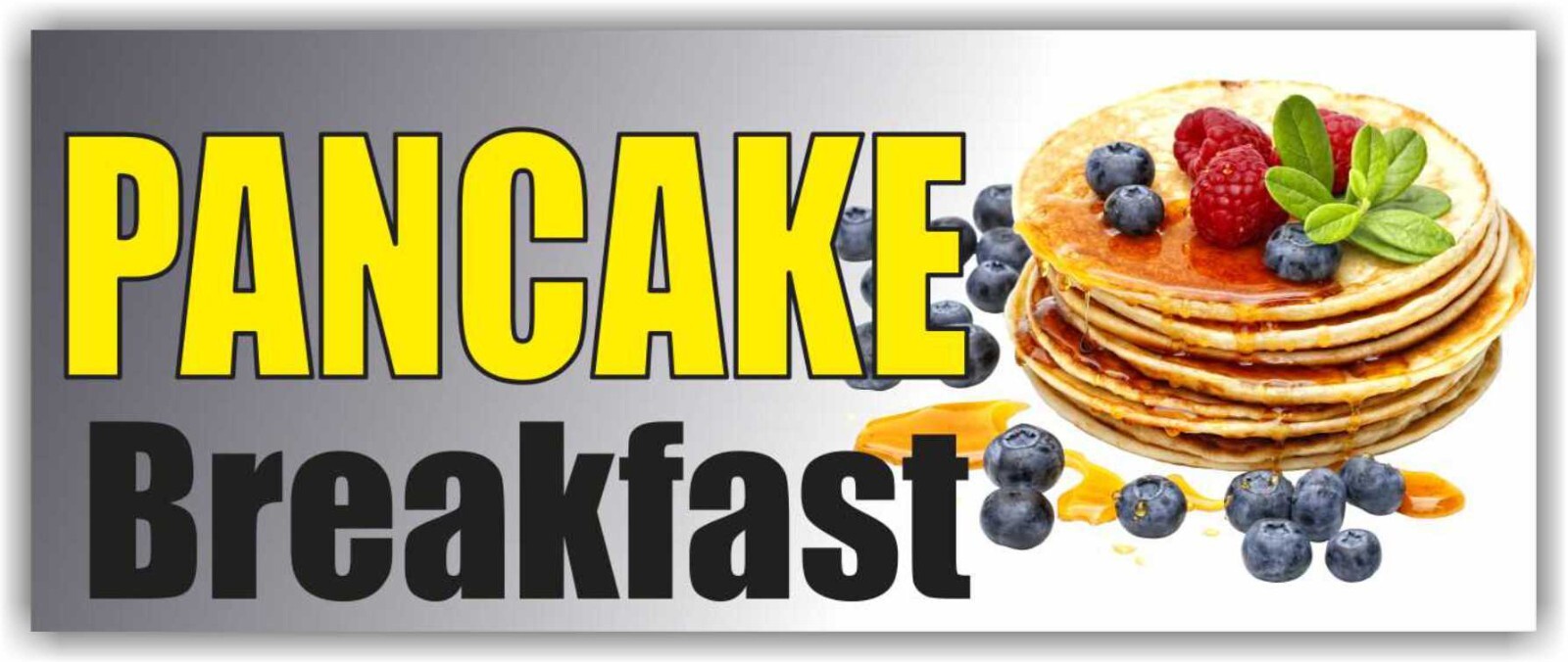 PANCAKE BREAKFAST Advertising Banner Vinyl Sign Dinner Lunch Brunch Syrup Pie