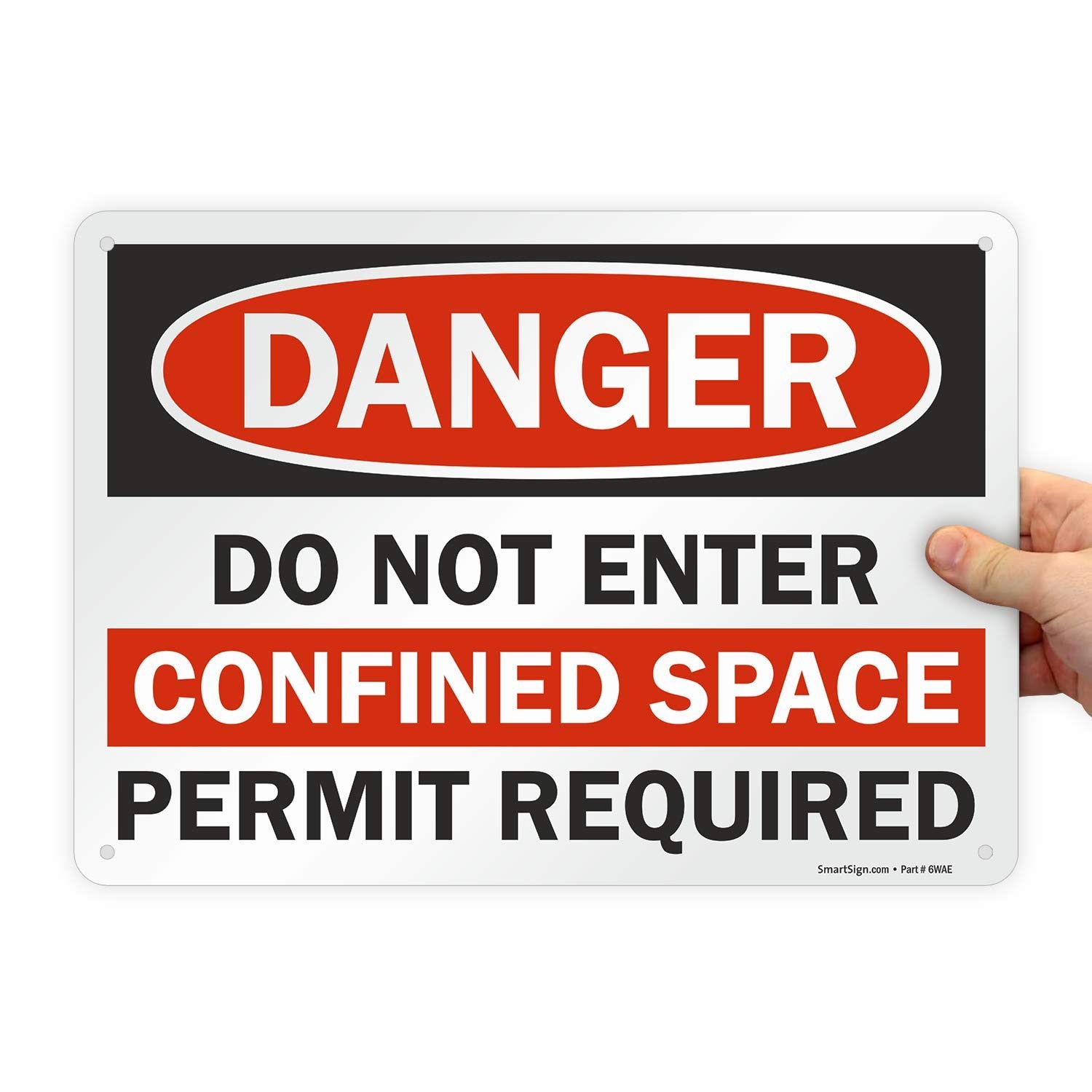 “Danger – Do Not Enter Confined Space Permit Required” Sign | 10″ x 14″ Plastic