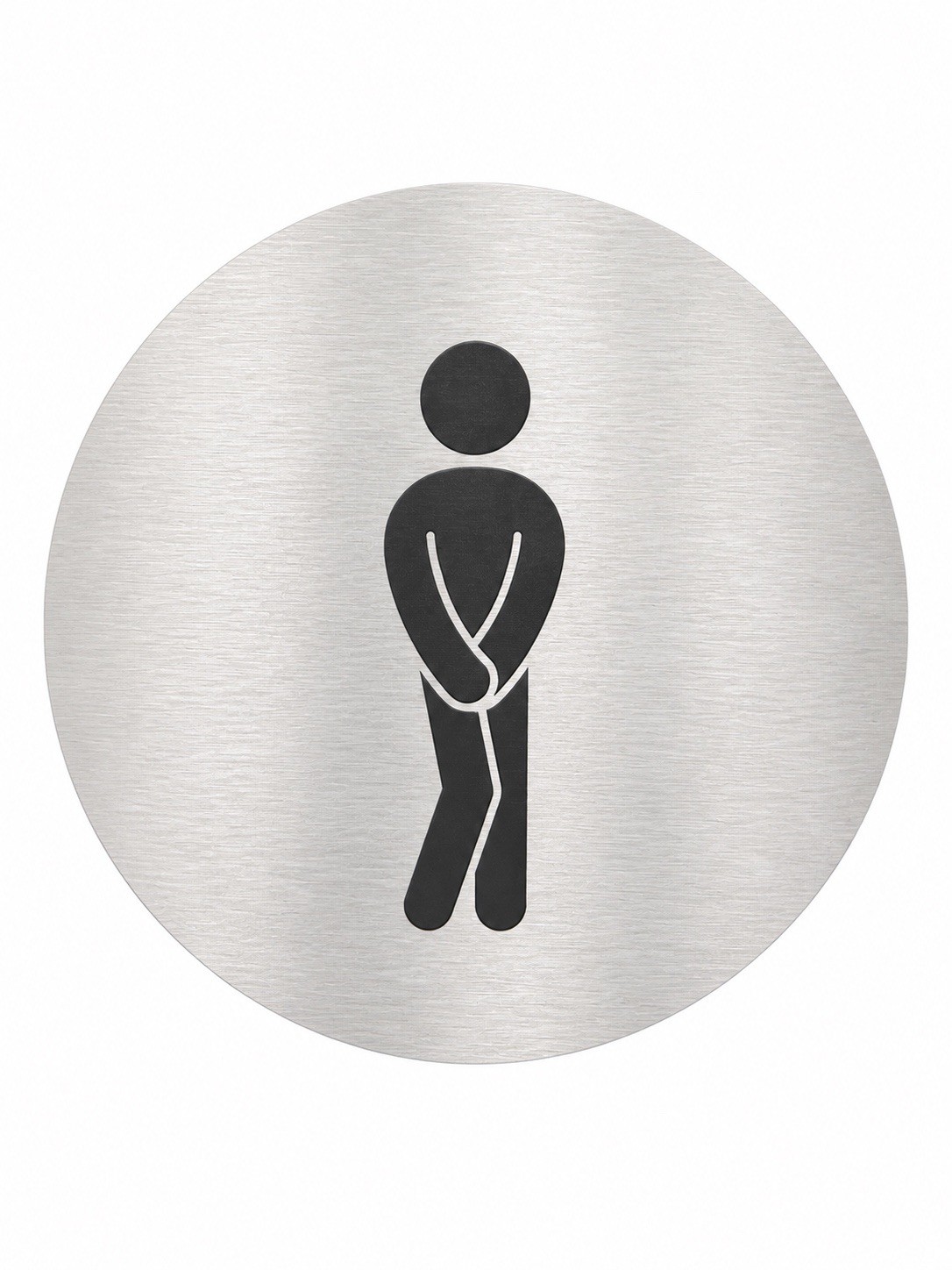 Men’s Restroom Sign 9” Round Brushed Aluminum Bathroom Door Sign