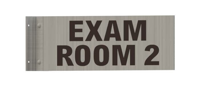 EXAM Room 2 Sign -Two-Sided/Double Sided Projecting, Corridor-REF24-1027