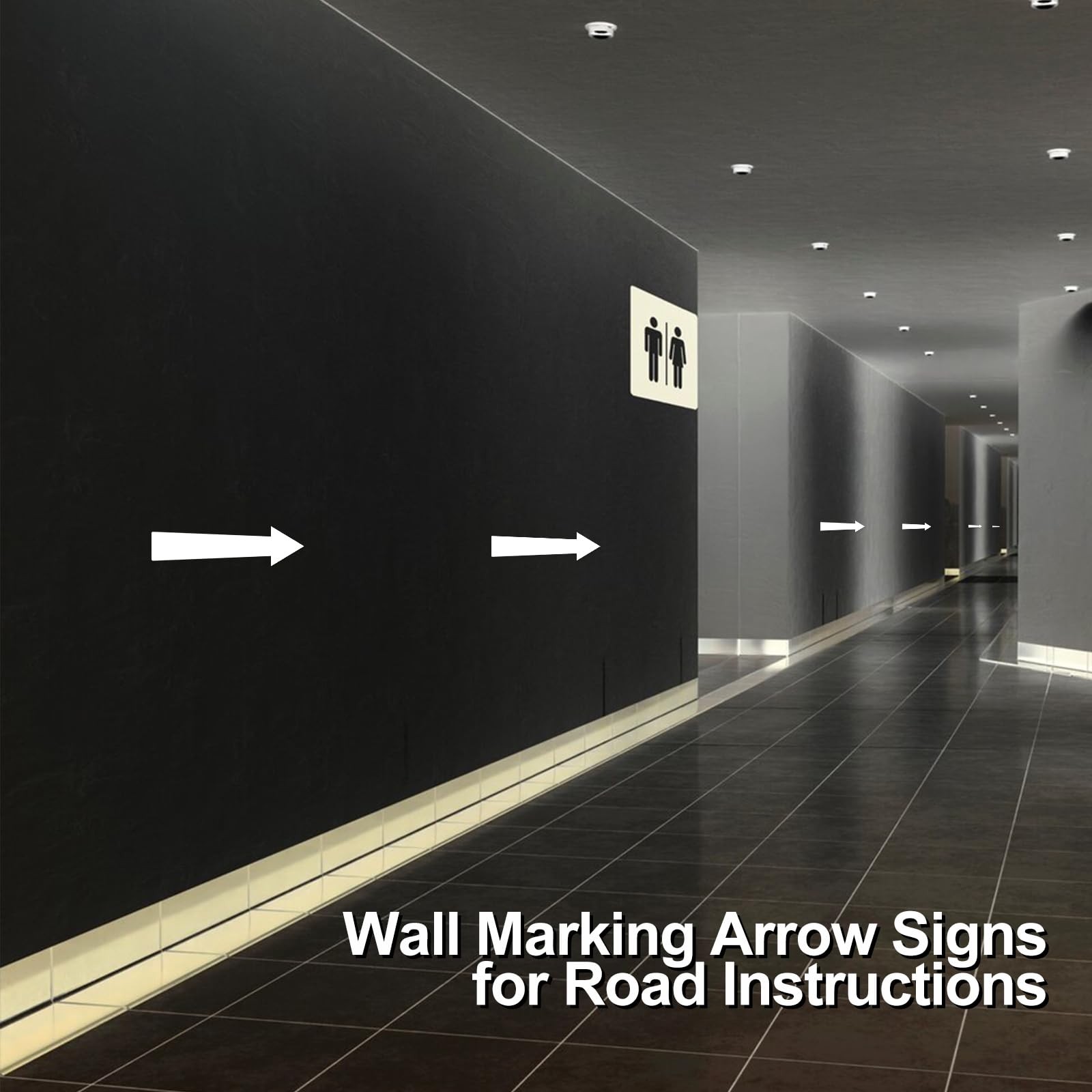 8 x 2 inch White Arrow Sign Stickers, 12 Pack Waterproof PVC Removable Self A…