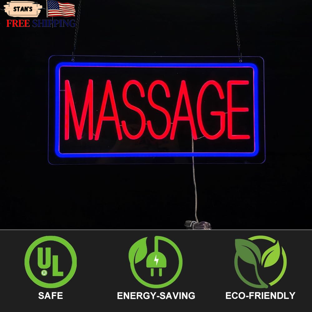 LED Massage Open Sign for Spa & Salon Neon Wall Decor 19” x 9.5” FREE SHIPPING