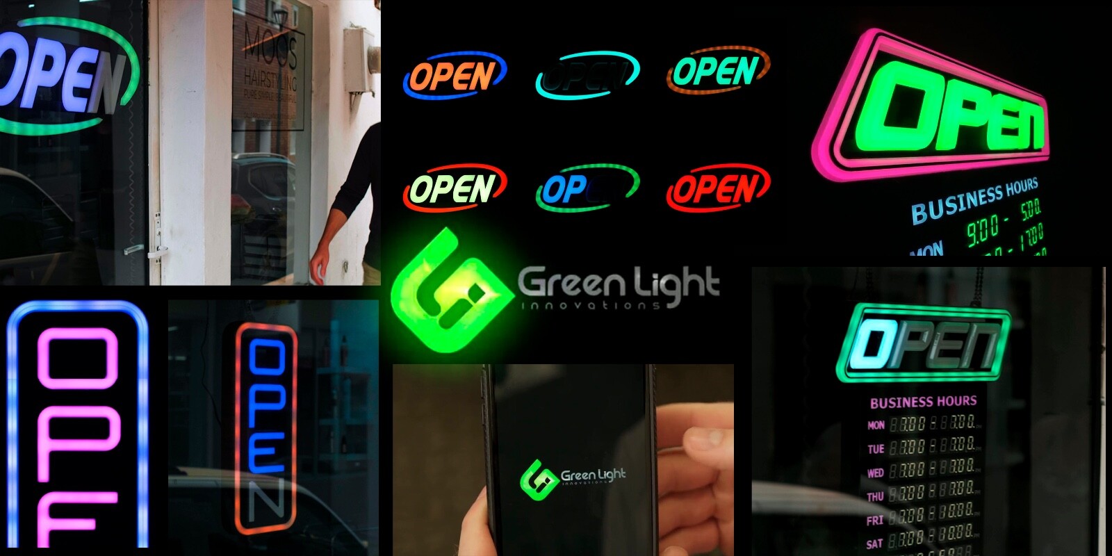 Led Open Sign with Business Hours – Stand Out with 1000’s Color Combos to Match