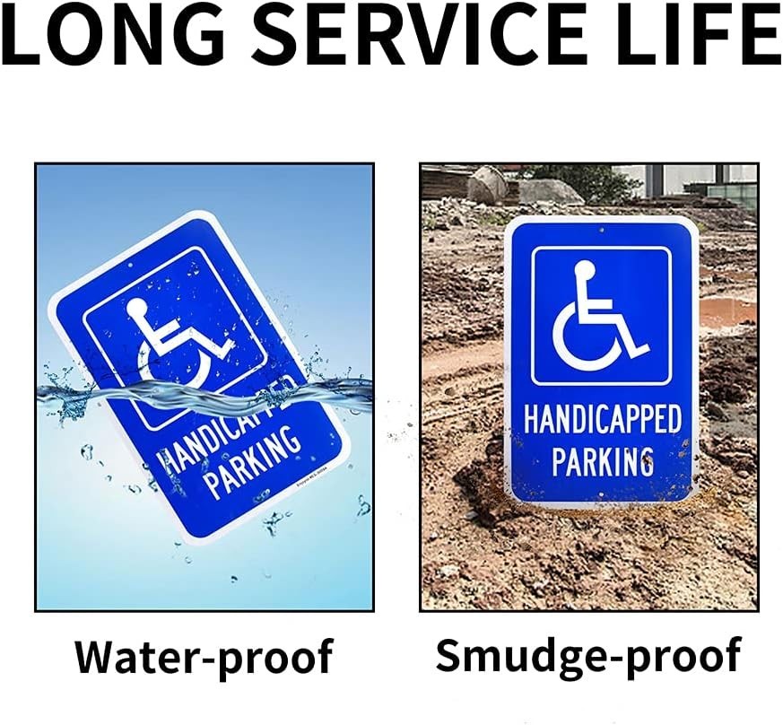 Large Handicap Parking Sign, 18″ X 12″, Rust Free Aluminum, Reflective