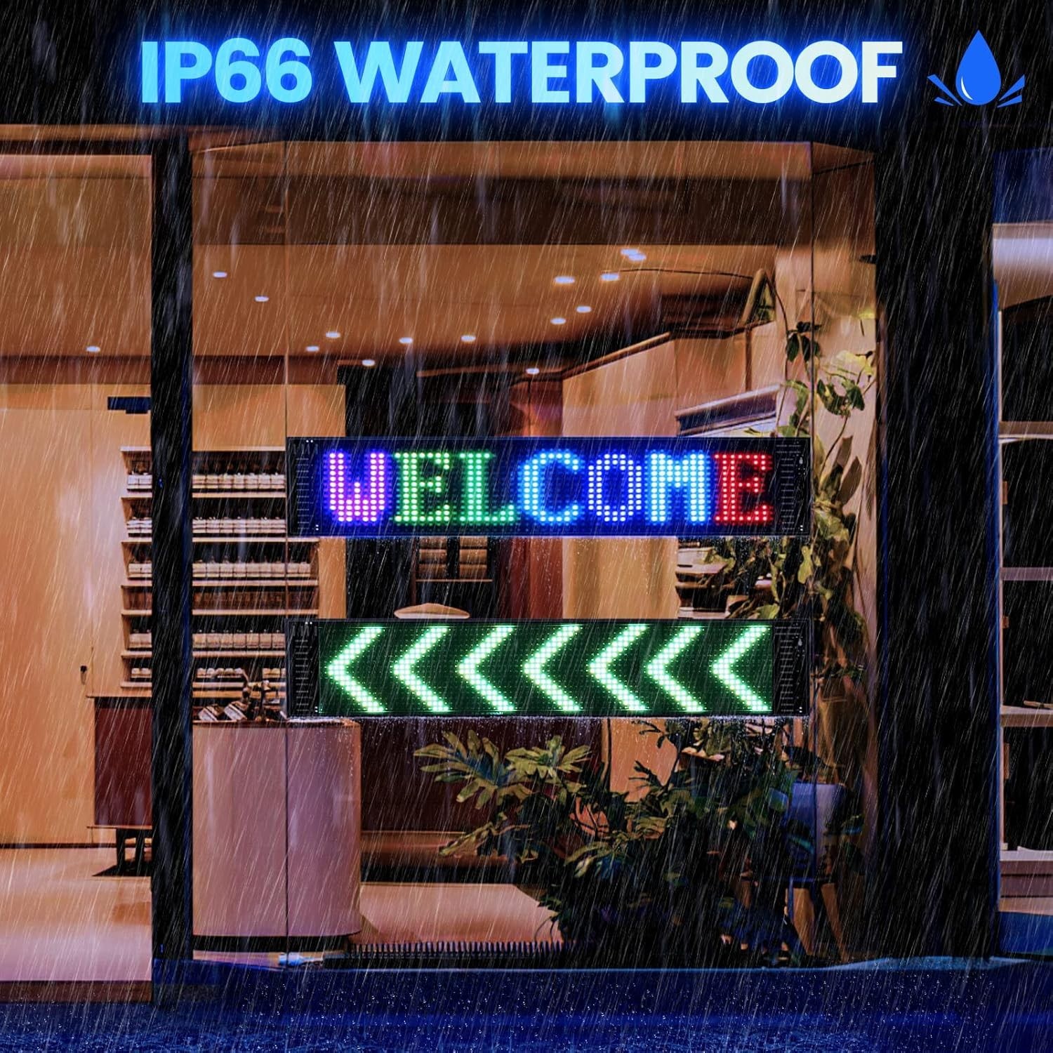 Programmable LED Car Sign – Bluetooth Controlled Scrolling Display, 15”x4”