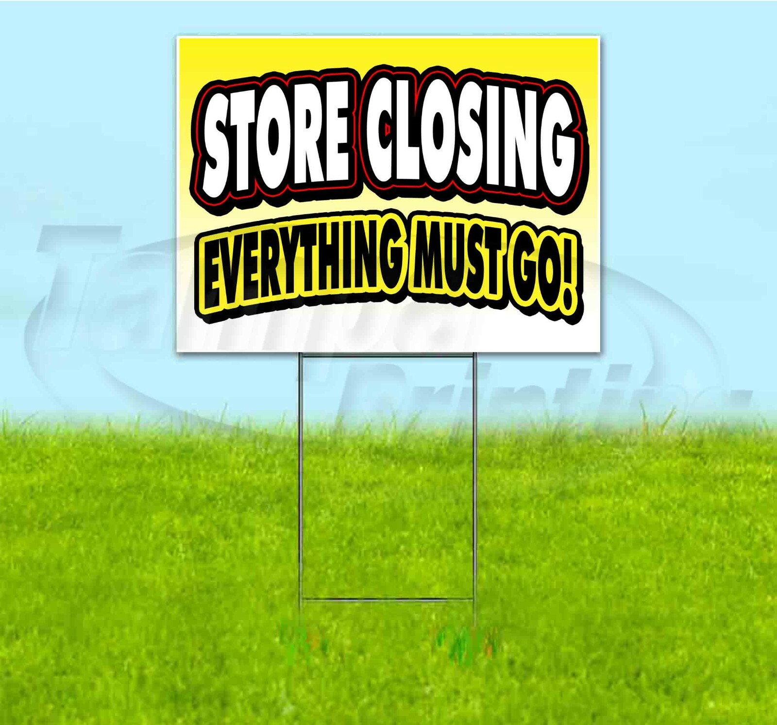 STORE CLOSING EVERYTHING MUST GO 18×24 Yard Sign WITH STAKE Corrugated Bandit