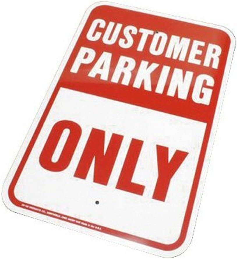 HY-KO Products HW-29 Customer Parking Only Aluminum 12″ x 18″, Red/White