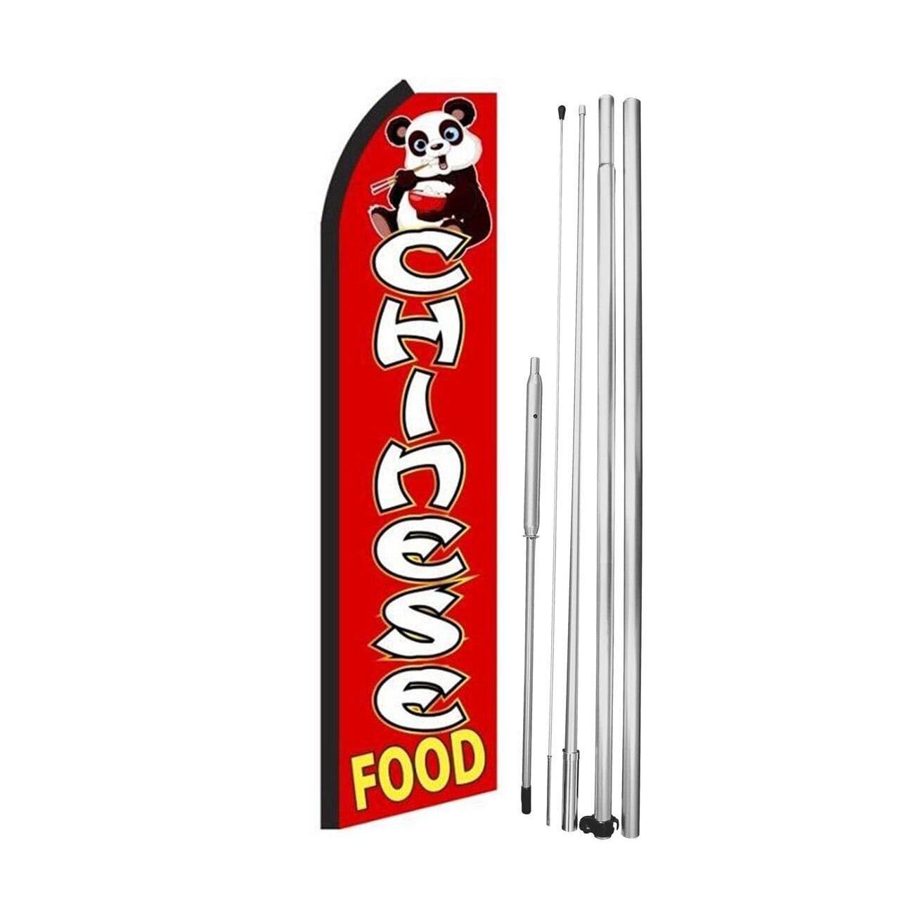 Chinese Food Swooper Flutter Feather Flag | 3ft W x 11.5ft Tall