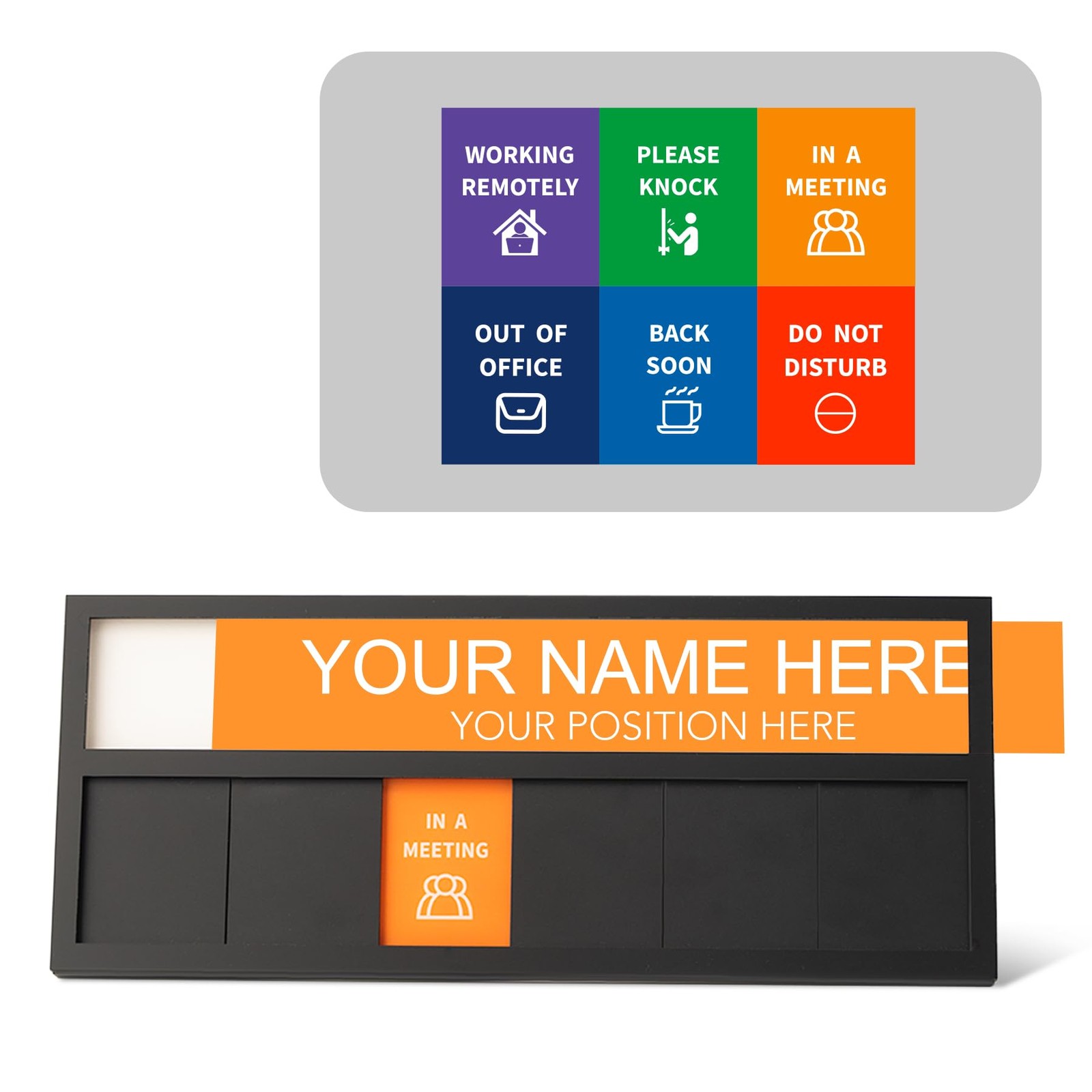 Name Plate for Desk& Office Door Sign 6 Options Do Not Disturb In A Meeting O…