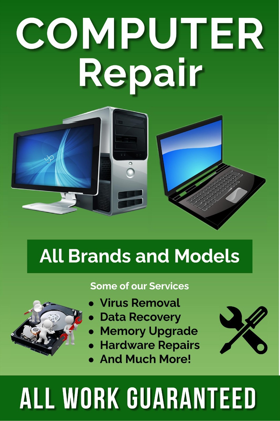 Computer Repair Laptop Repair Advertising poster sign