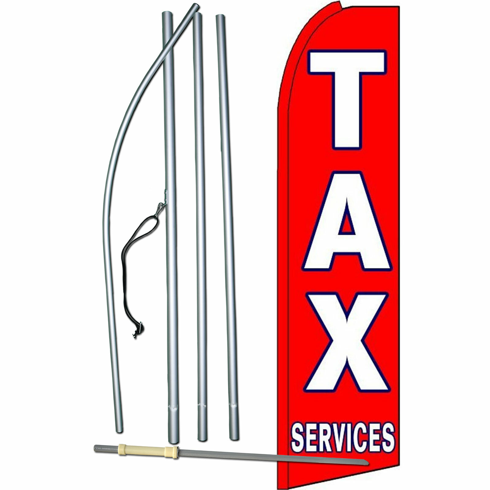 Tax Services Flag Flutter Feather Banner Swooper Extra Wide Bundle Kit