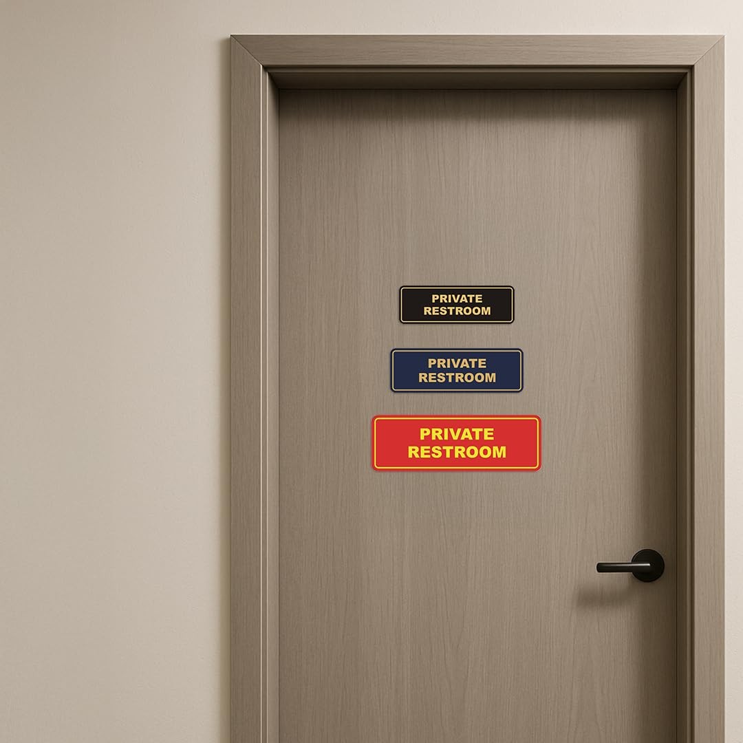 Private Restroom Sign White Wall Door Plaque Business Office Decor Accessory
