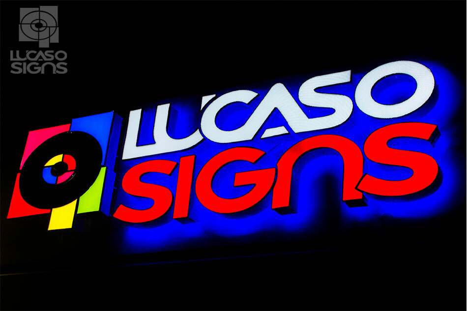 Channel Letters Double Light on Raceways with Back Panel set 20×1.5 feet