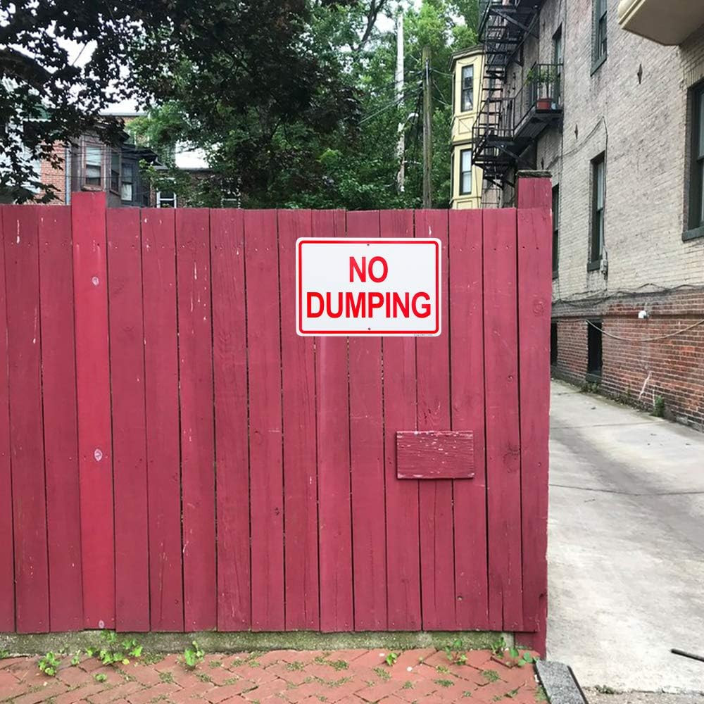 2 Pack No Dumping Sign, 10″X 7″ .04″ Aluminum Sign Rust Free Aluminum-Uv