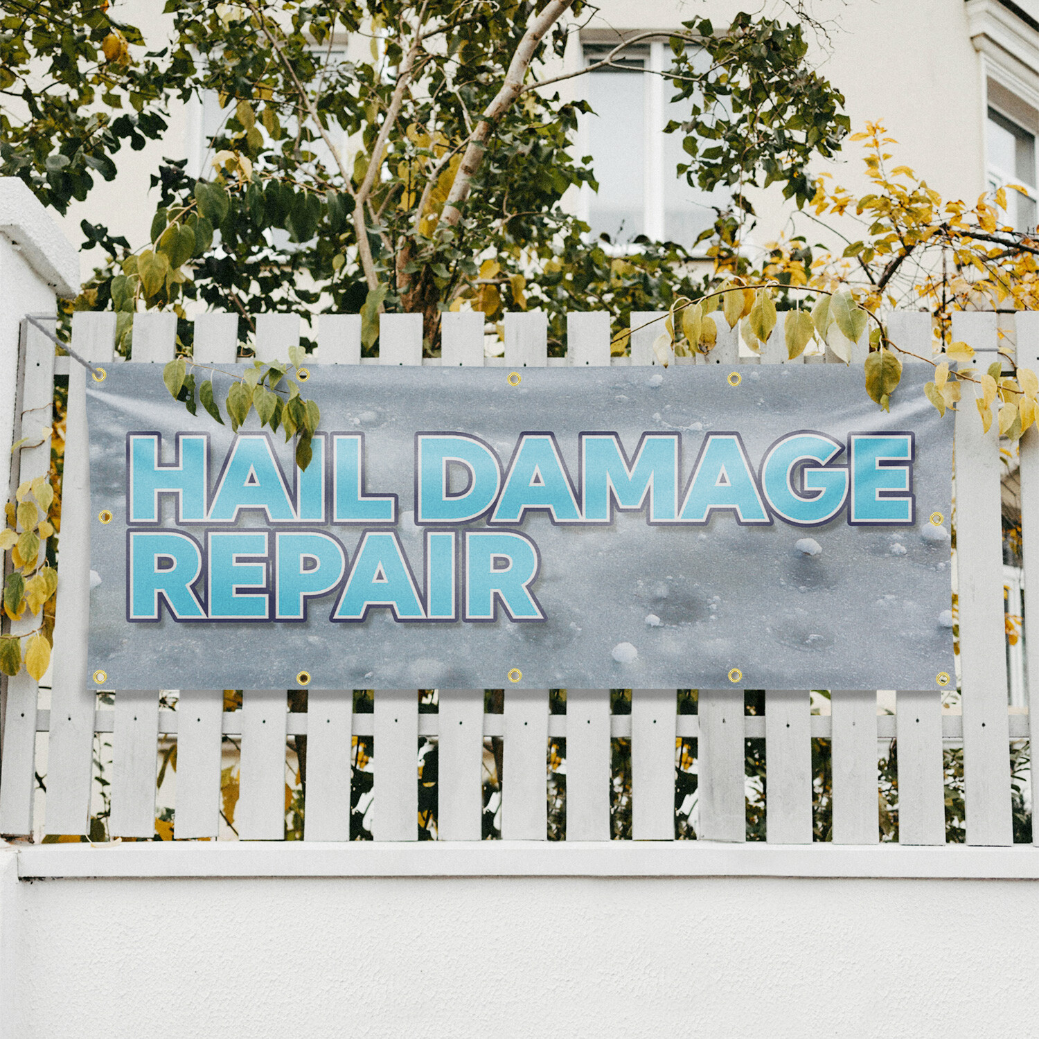 Hail Damage Repair Vinyl Banner Sign with Metal Grommets Heavy-Duty