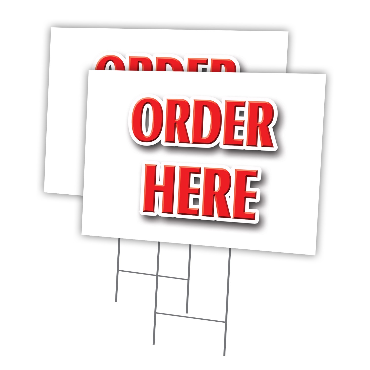 Order Here Multi-Pack of Yard Signs & Stake outdoor plastic coroplast window