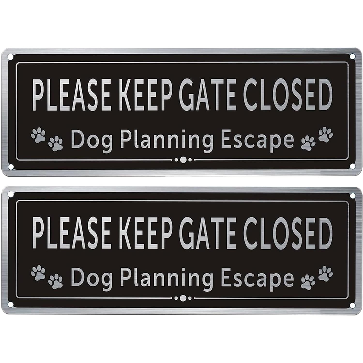 2 Pack Please Keep Gate Closed Sign – Please Close the Gate Metal Sign, Dog Plan