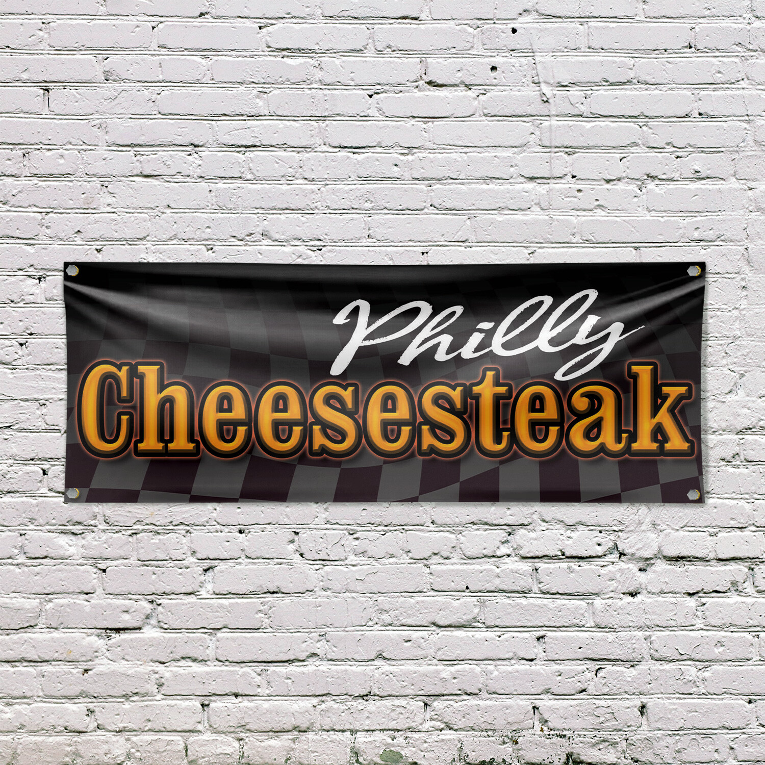 Philly Cheesesteak Vinyl Banner Sign with Metal Grommets Heavy-Duty