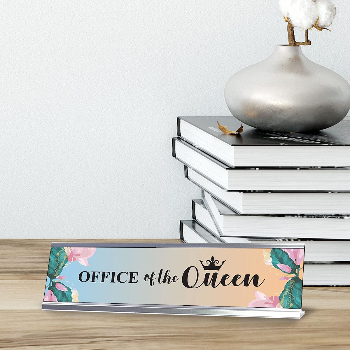 Office of the Queen, Floral Designer Series Desk Sign Nameplate (2 x 8″)