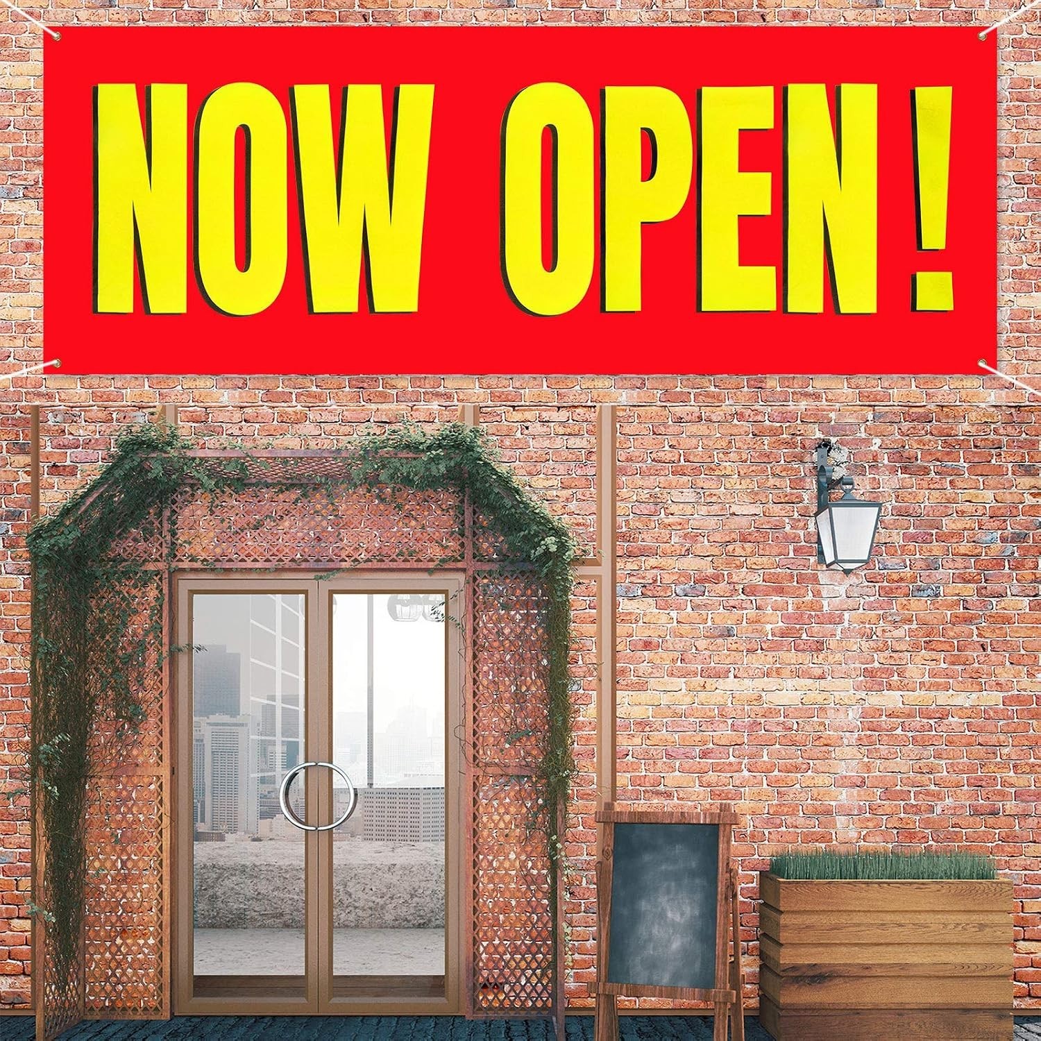 Bright 3×8 Feet Now Open Banner with Rope – Attention-Grabbing Business Signage