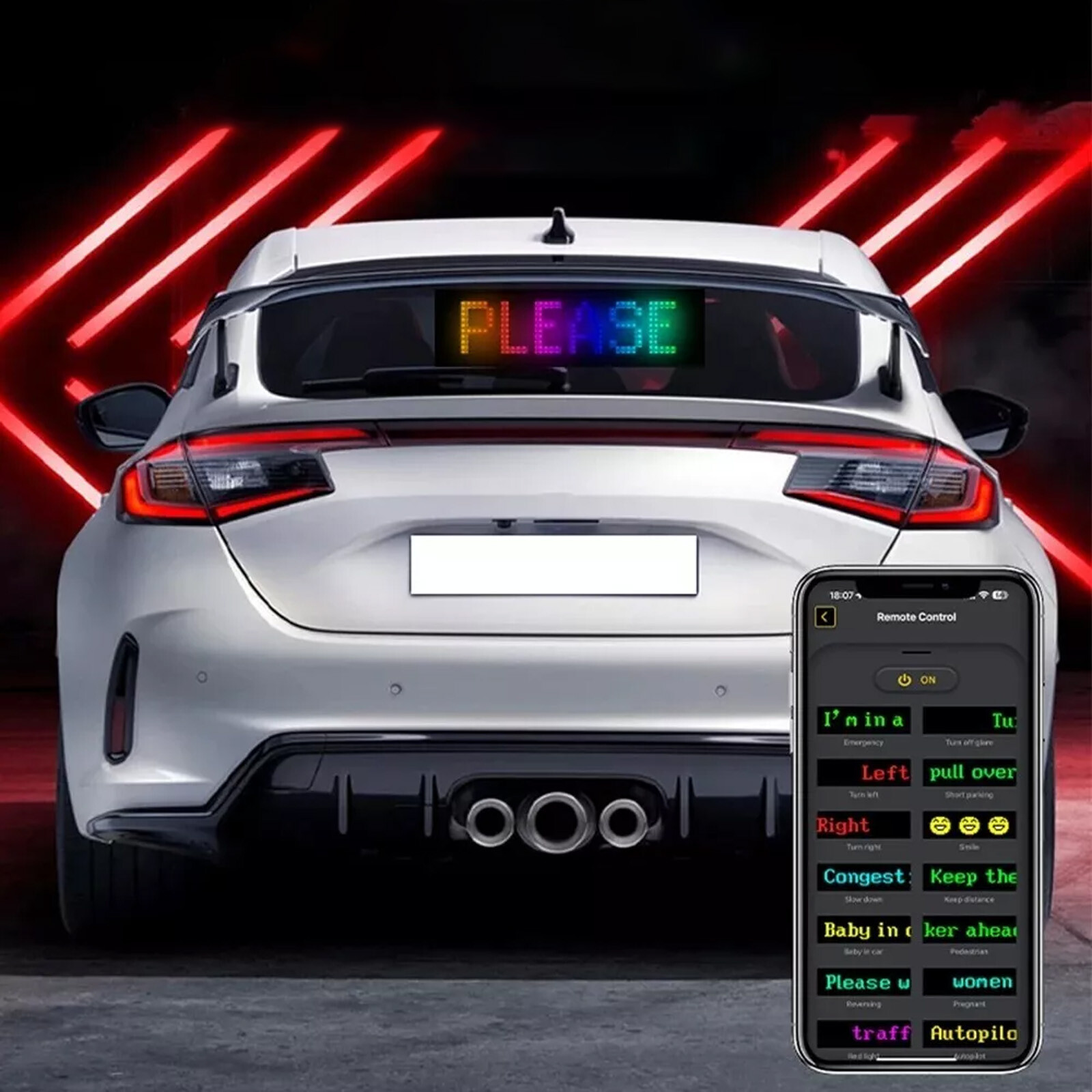 2025 Car LED Sign LED Matrix Pixel Panel DIY Programmable Flexible LED Display