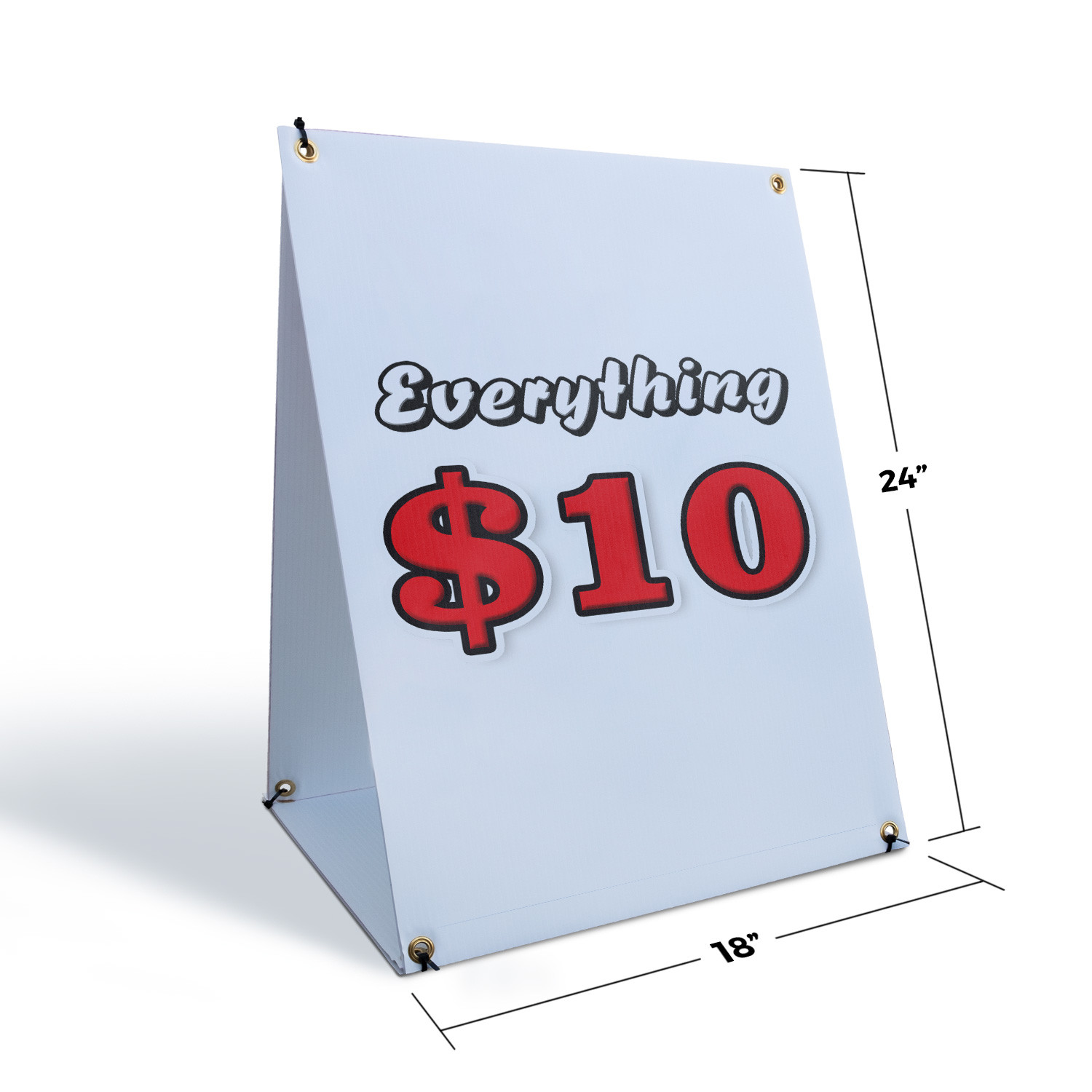 Everything 10 Dollars A-Frame Sidewalk Sign Budget Friendly Deals Retail Sign