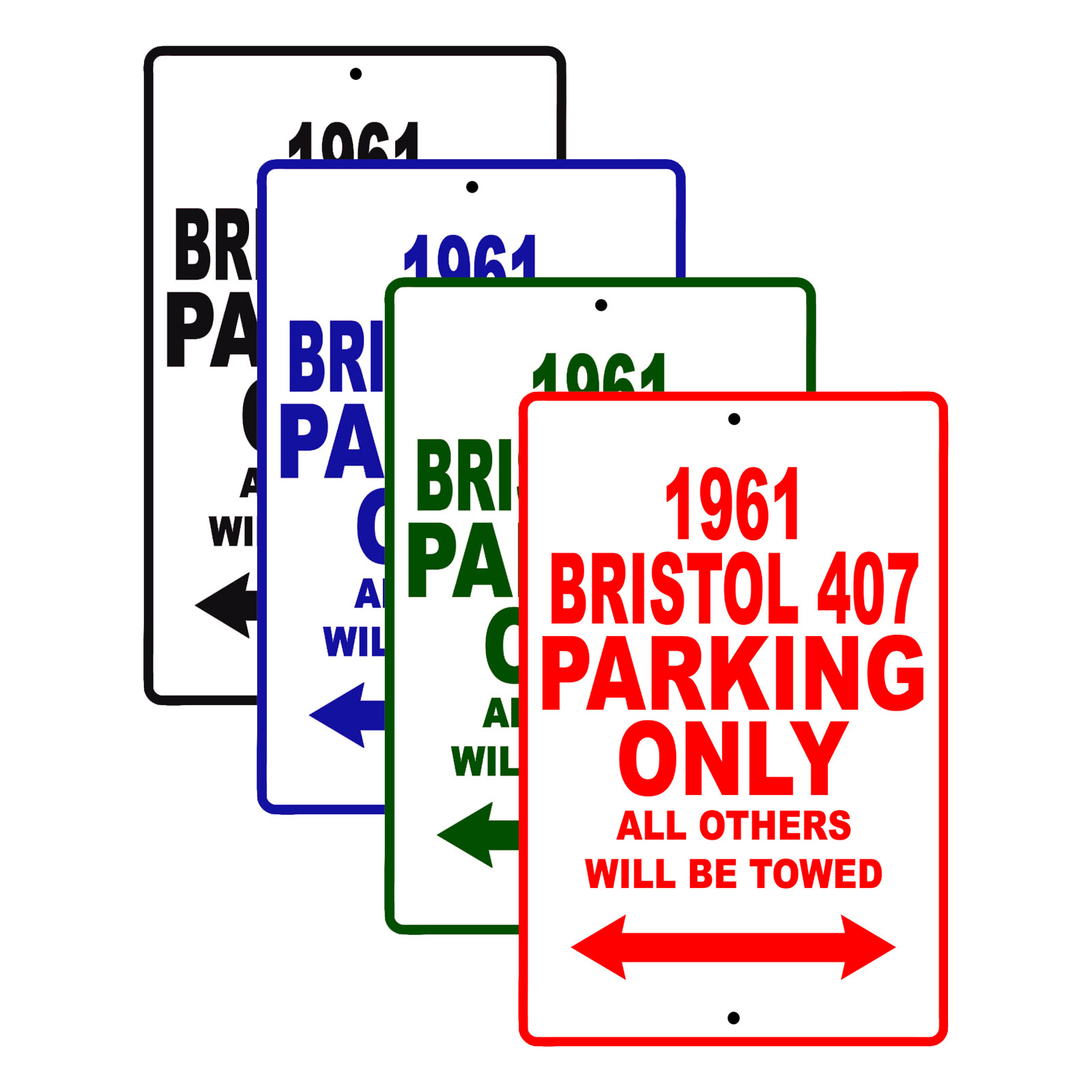 1961 Bristol 407 Parking Only Reserved Parking Notice Décor Aluminum Plate Sign