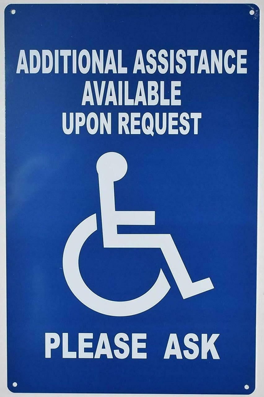 Additional Assistance Available Upon Request Sign (Blue,9×14)…–REF24-1027