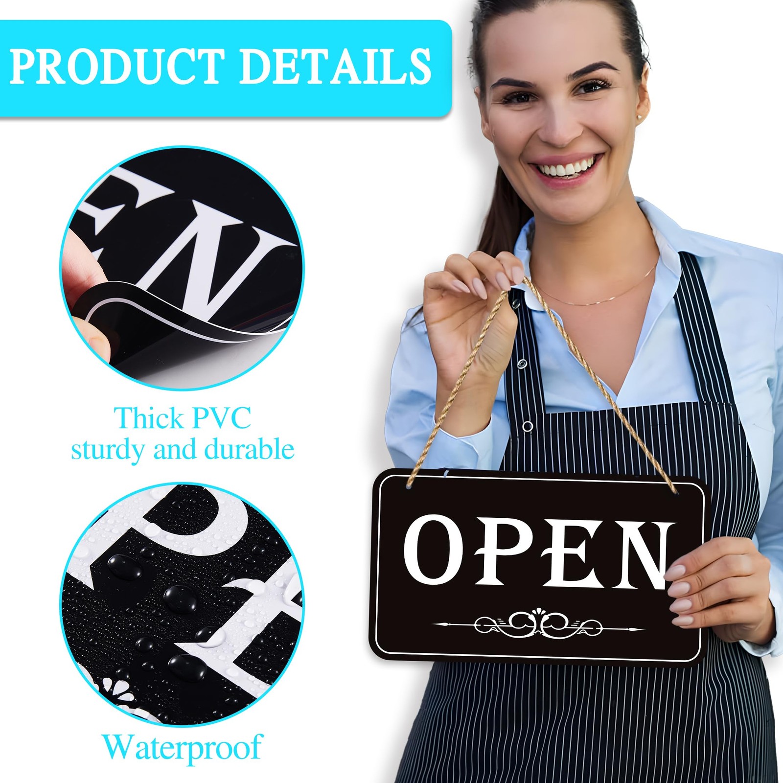 Open Closed Sign 12×6 Waterproof Double Sided Business Sign