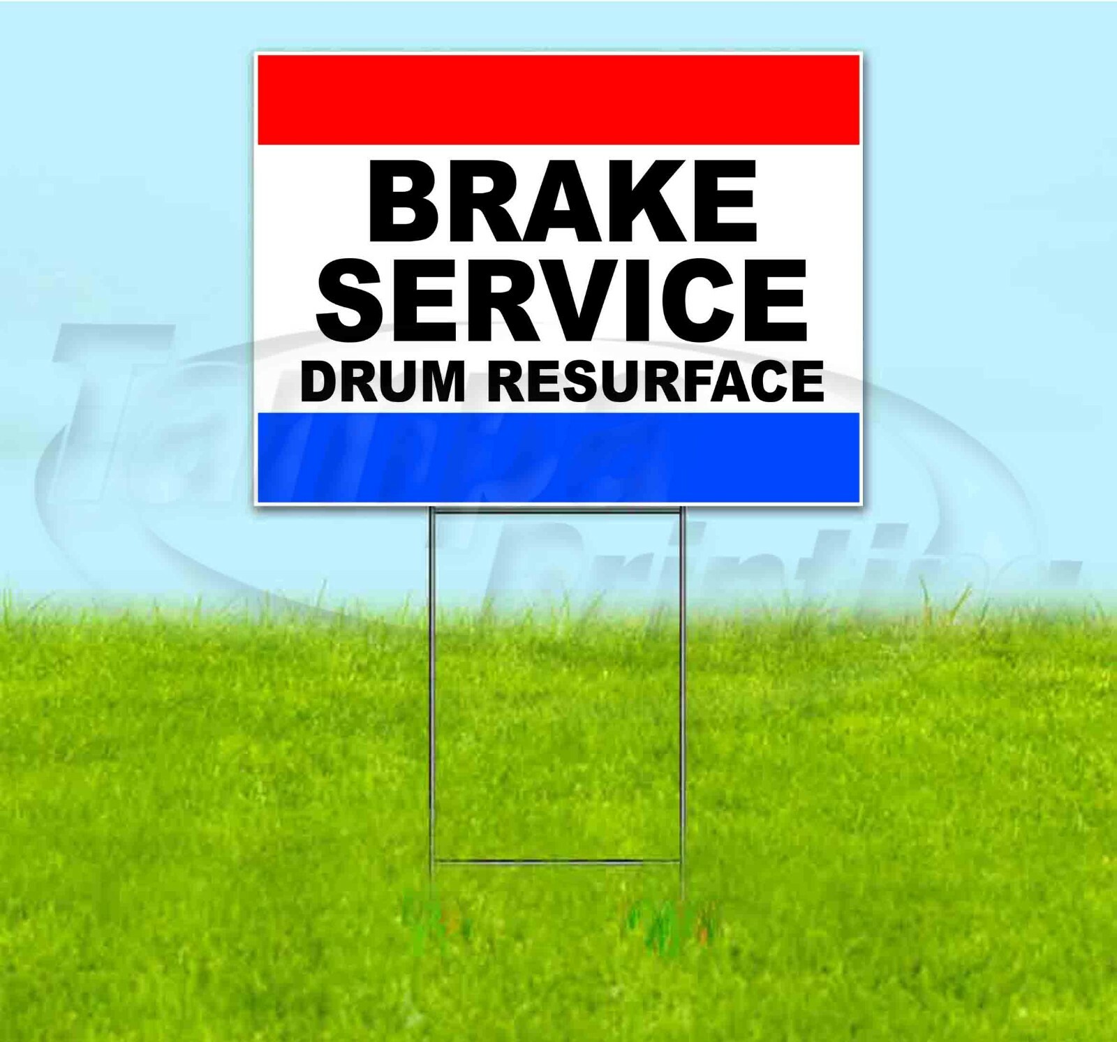 BRAKE SERVICE DRUM RESURFACE 18×24 Yard Sign WITH STAKE Corrugated Bandit AUTO
