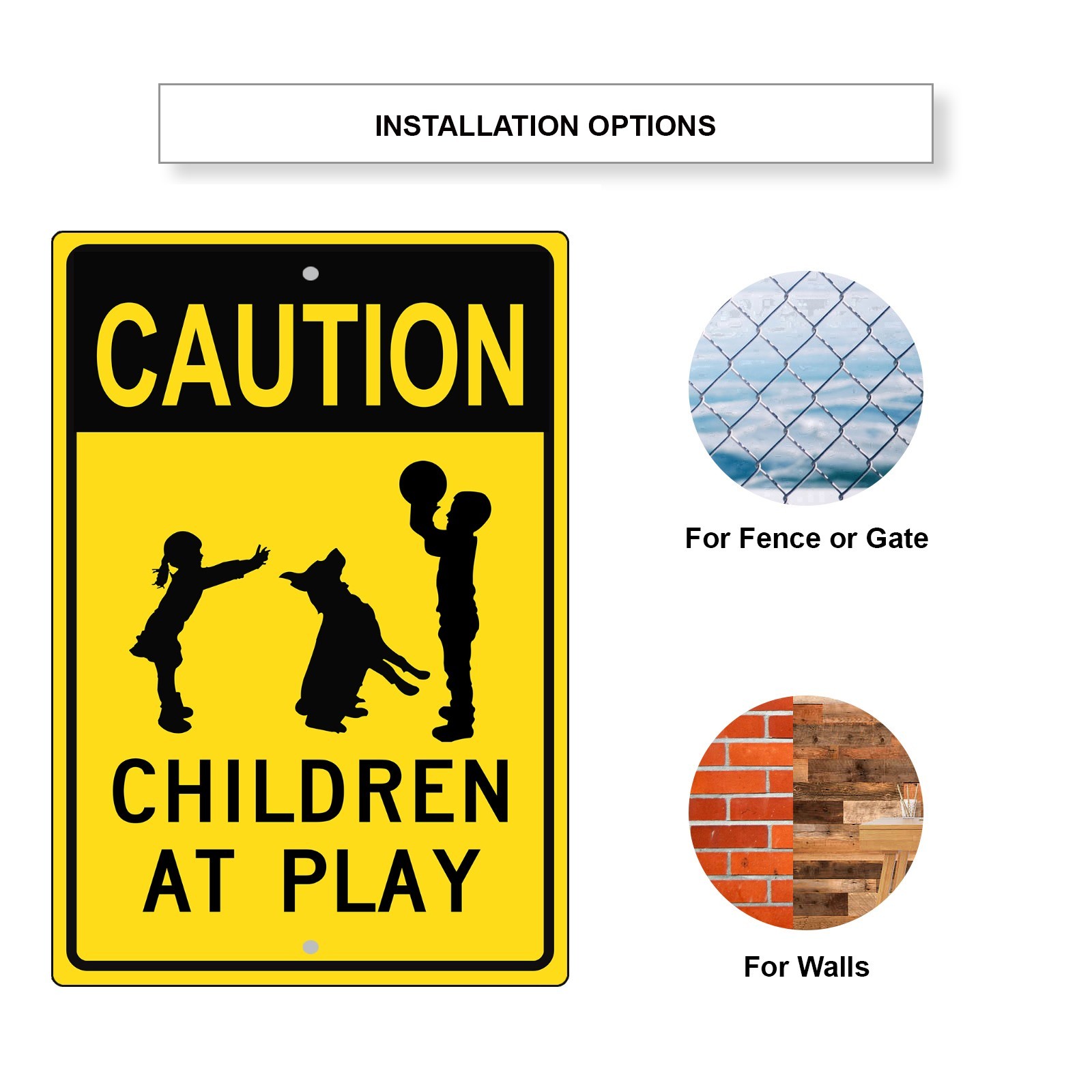 Caution Children at Play Speed Warning Safety Notice Novelty Aluminum Metal Sign