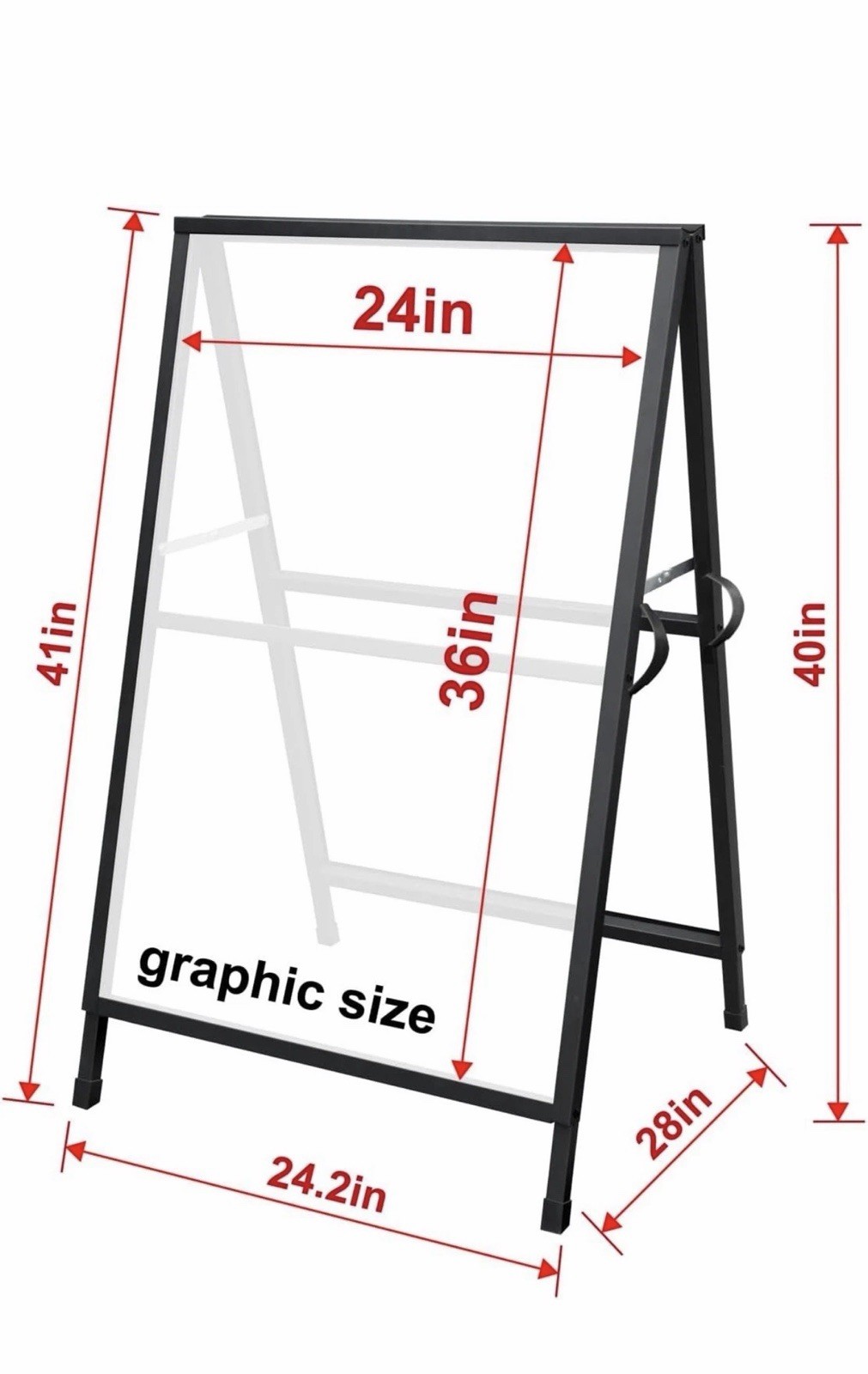 Weather-Resistant A Frame Sign Holder for 24×36 Posters – Portable Display