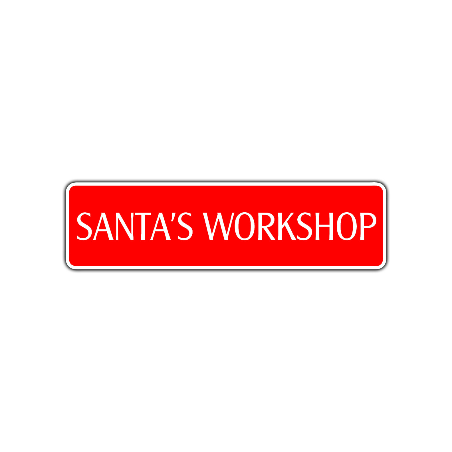 Santa’s Workshop Street Sign Christmas Décor Shop Wall Home Aluminum Metal Sign