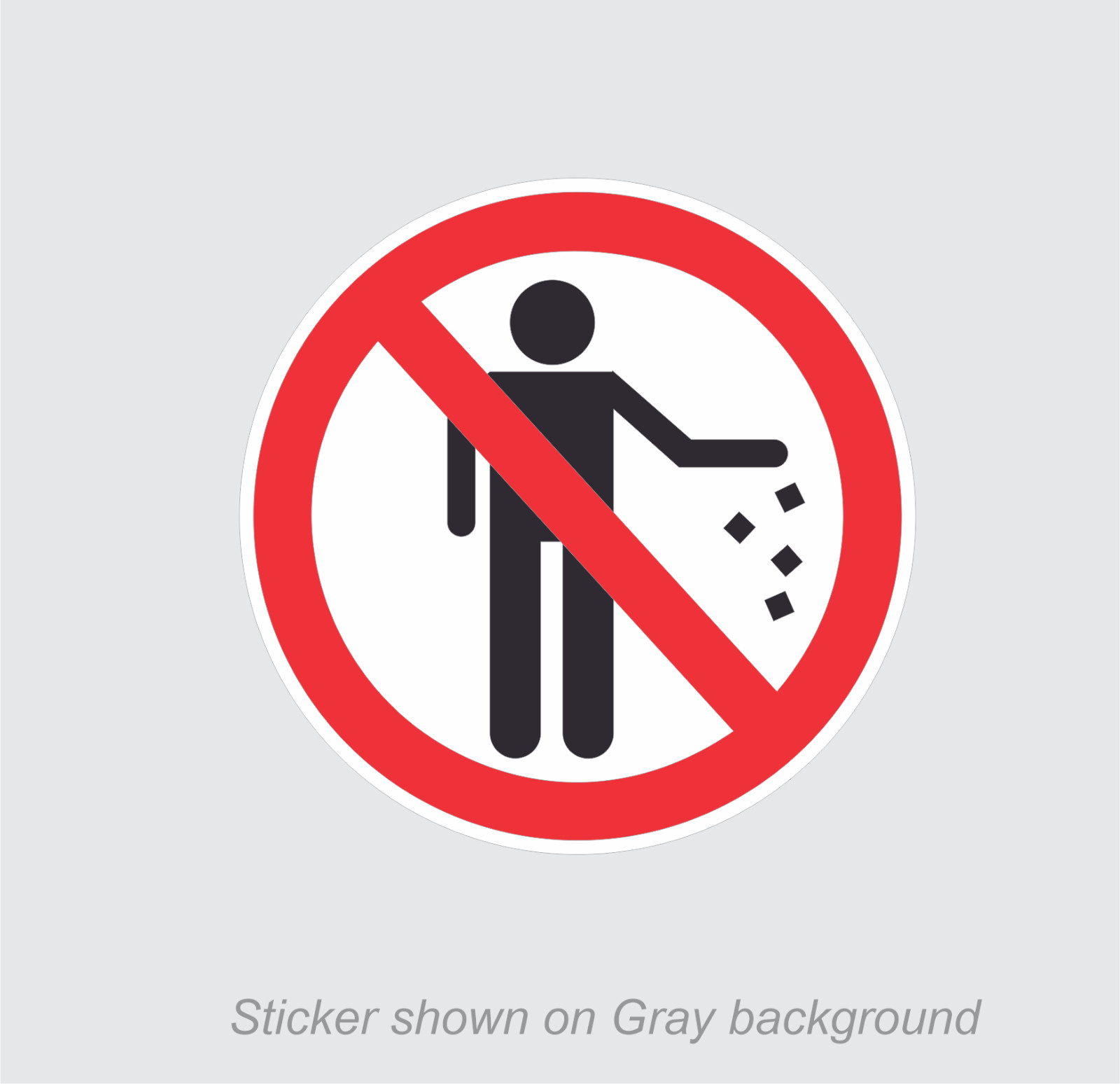 NO LITTERING stickers | Select a Size | white | outdoor durable | decals