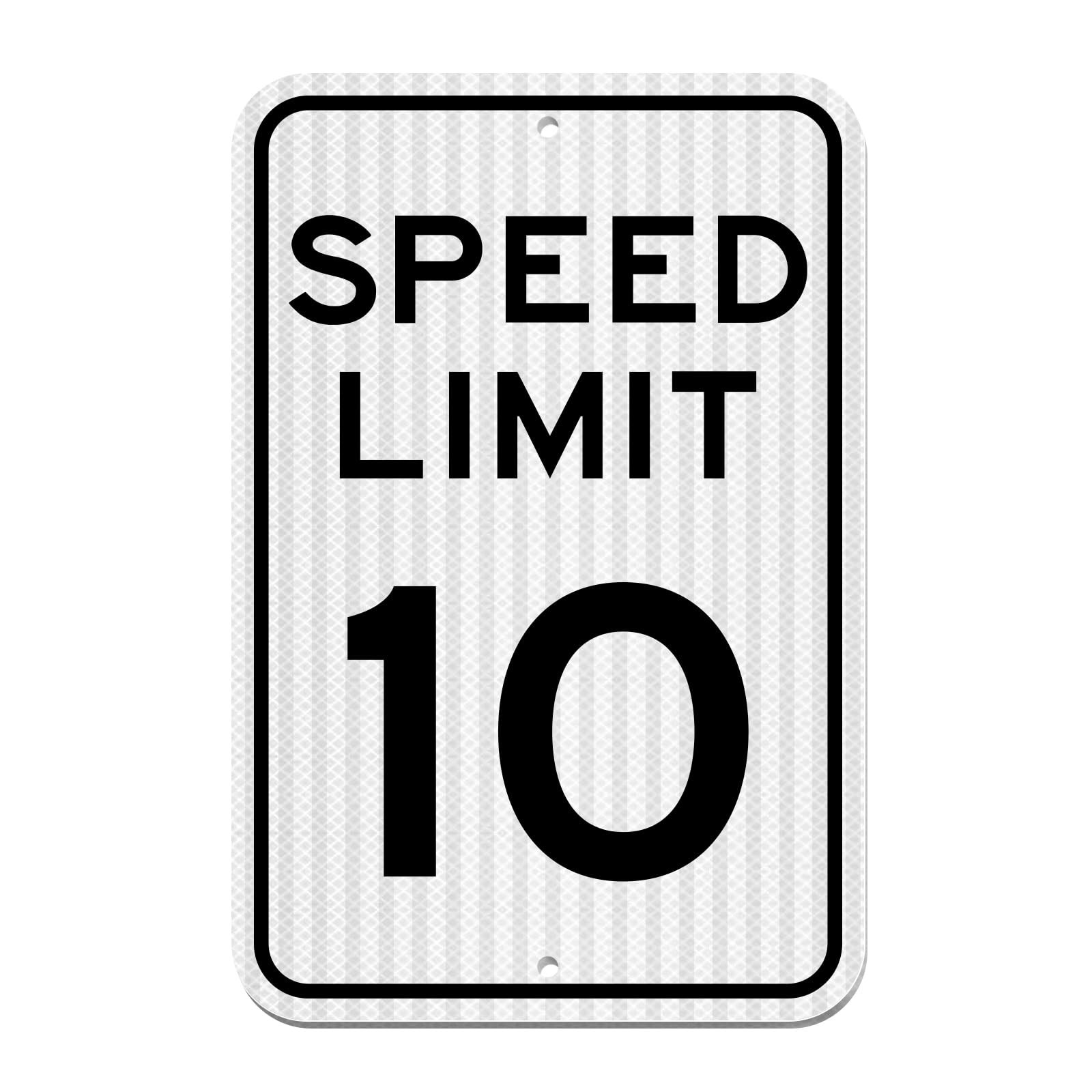 Speed â€‹â€‹Limit Sign 10 MPH, Slow Down Traffic Sign, 12″ x 18″, Reflective …