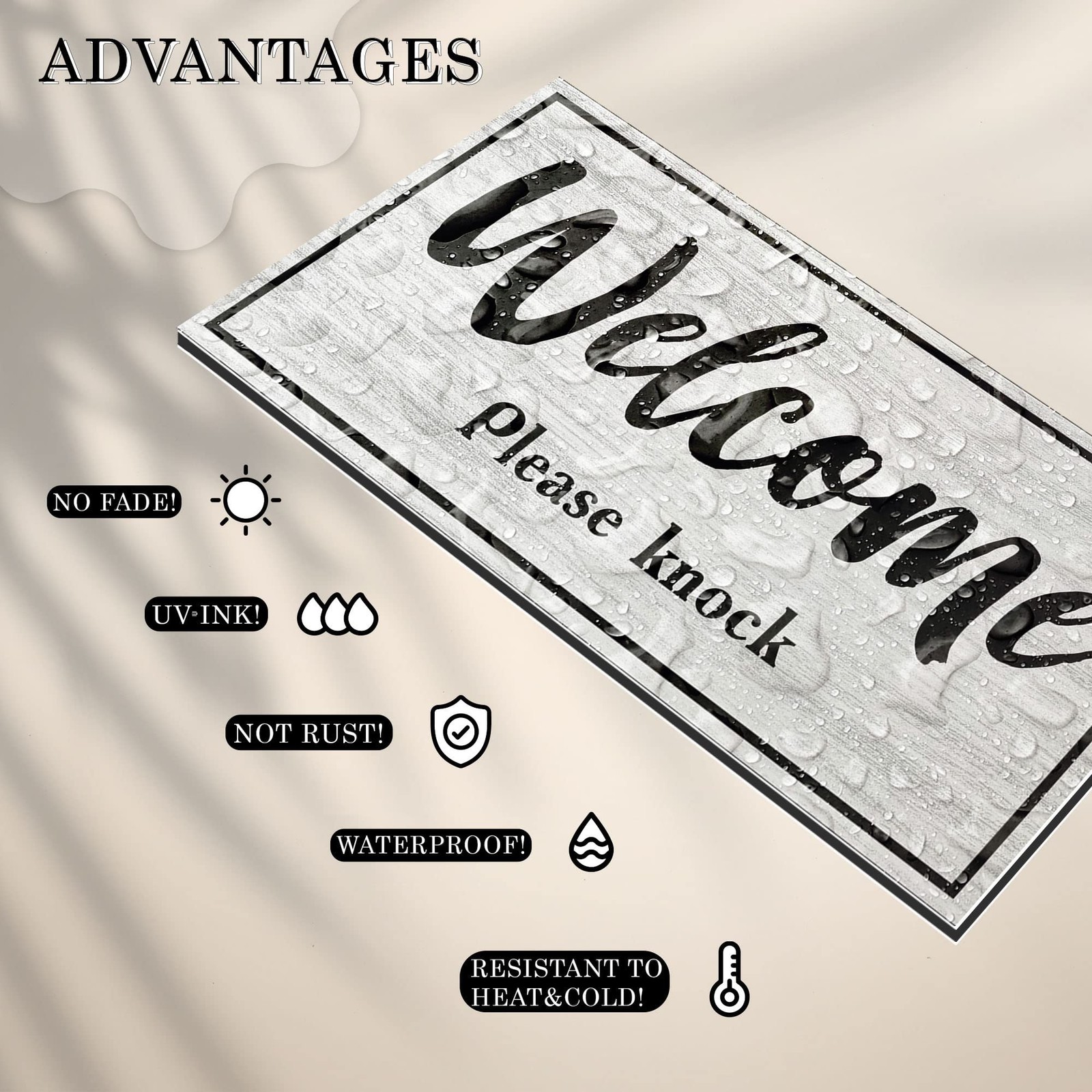 10×5 inch “Meeting in Progress” Door Sign Hanging “Please Knock” Sign