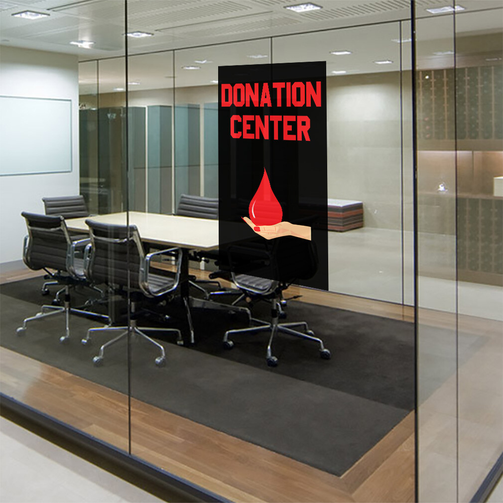 Door Decals Vertical Vinyl Stickers Multiple Sizes Donation Blood Vinyl Business