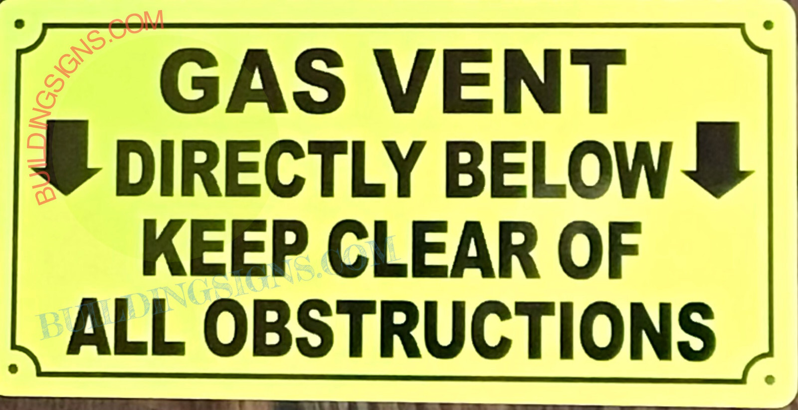 GAS VENT YELLOW SIGN (6X12,YELLOW,ALUMINUM)-REF24-1027