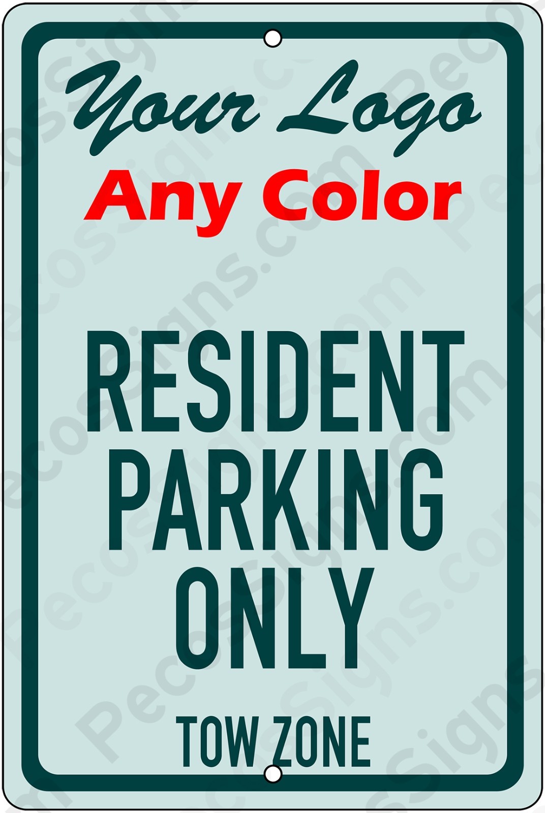 Custom Made Resident Parking Only 8″x12″ Aluminum Sign UV Protected Made in USA