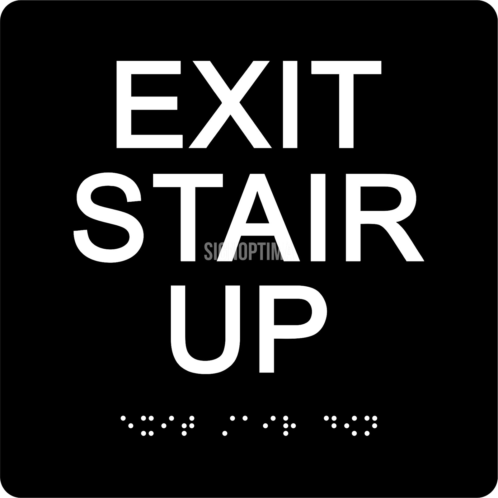 SignOptima™️ ADA Compliant EXIT STAIR UP Sign,Acrylic Braille 6″x6″