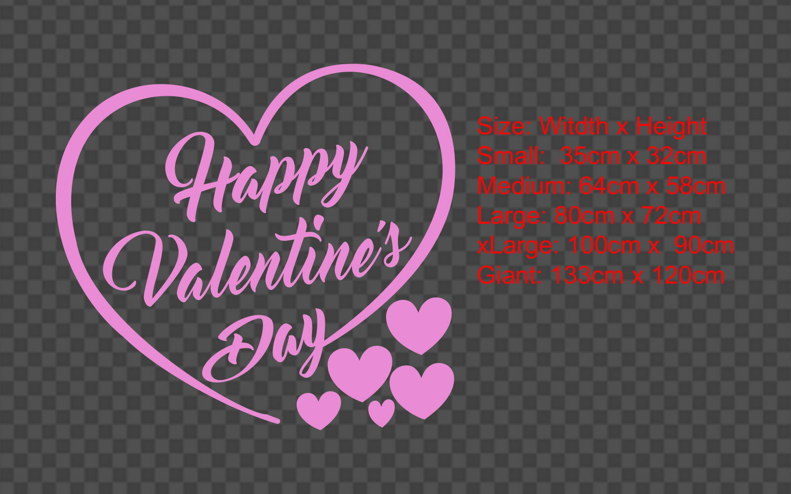 Valentine’s Valentines Day Shop Decal Sticker Heart Sign Wall Window Display